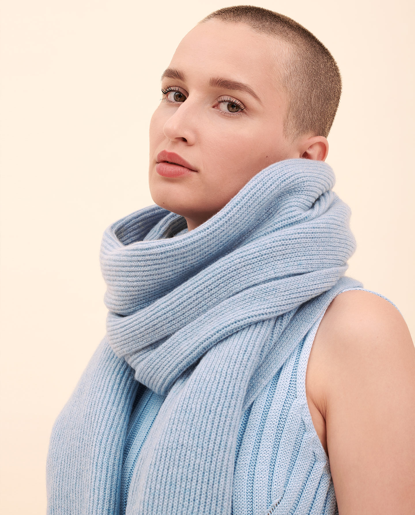 cashmere scarf – pale blue – SABRINA WEIGT
